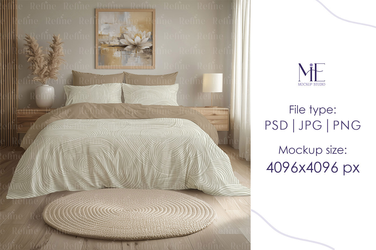 Bedding Duvet & Pillow Cover Mockup, a Household Mockup by Mie Mockup Studio (Photo 5 of 5)