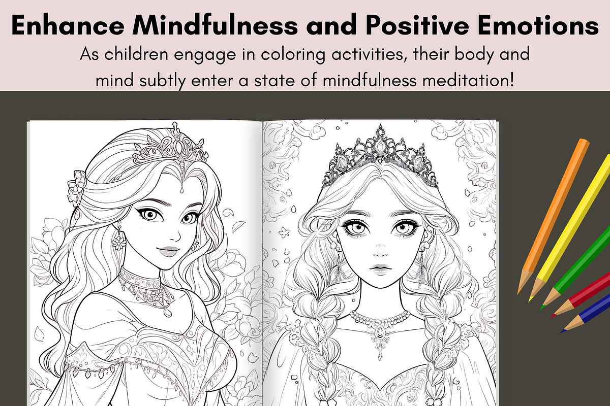 Princess Coloring Pages for Kids, a Brochure Template by LA Design (Photo 7 of 10)