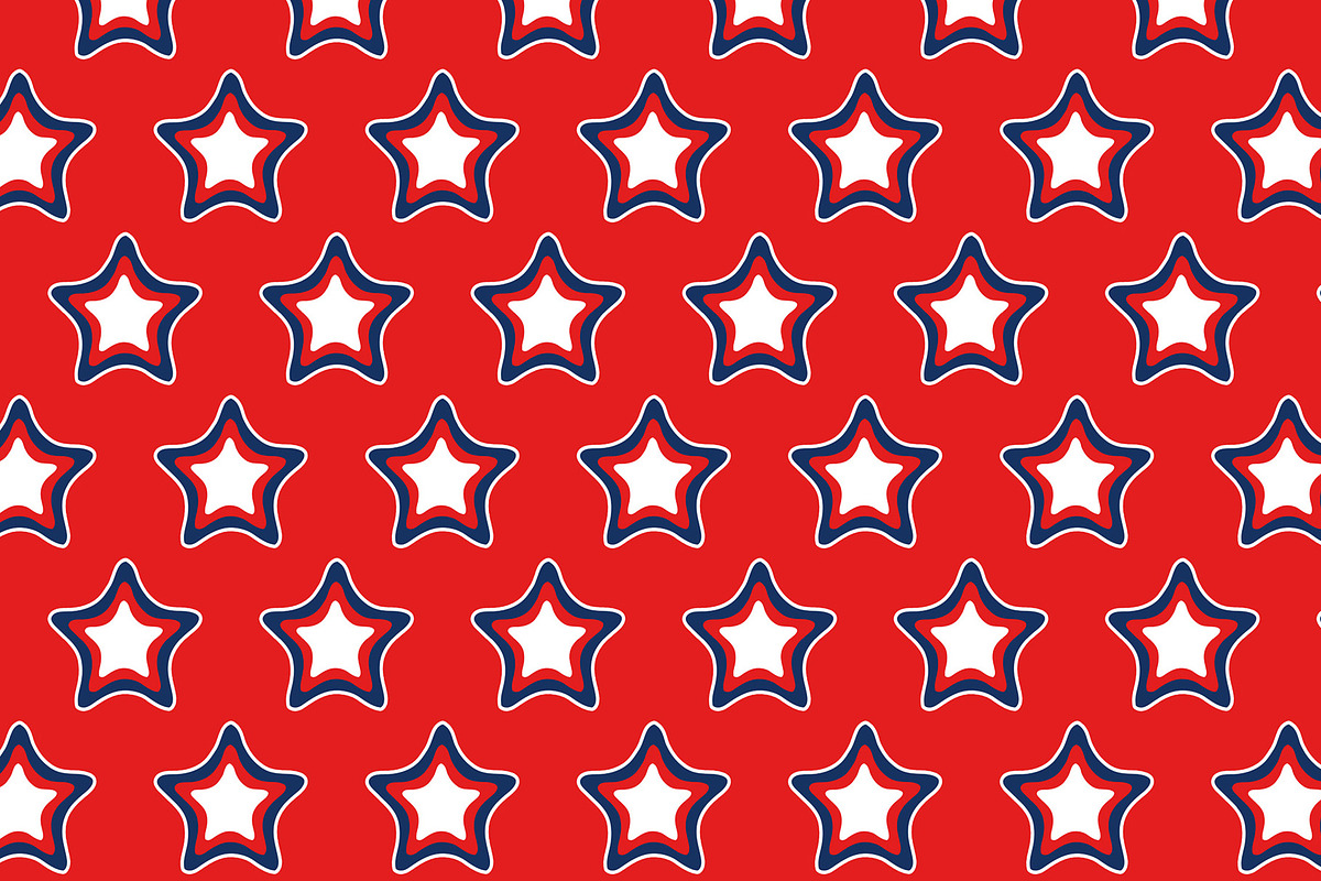 USA Stars Red White and Blue, a Pattern Graphic by Sharon Schwalbe