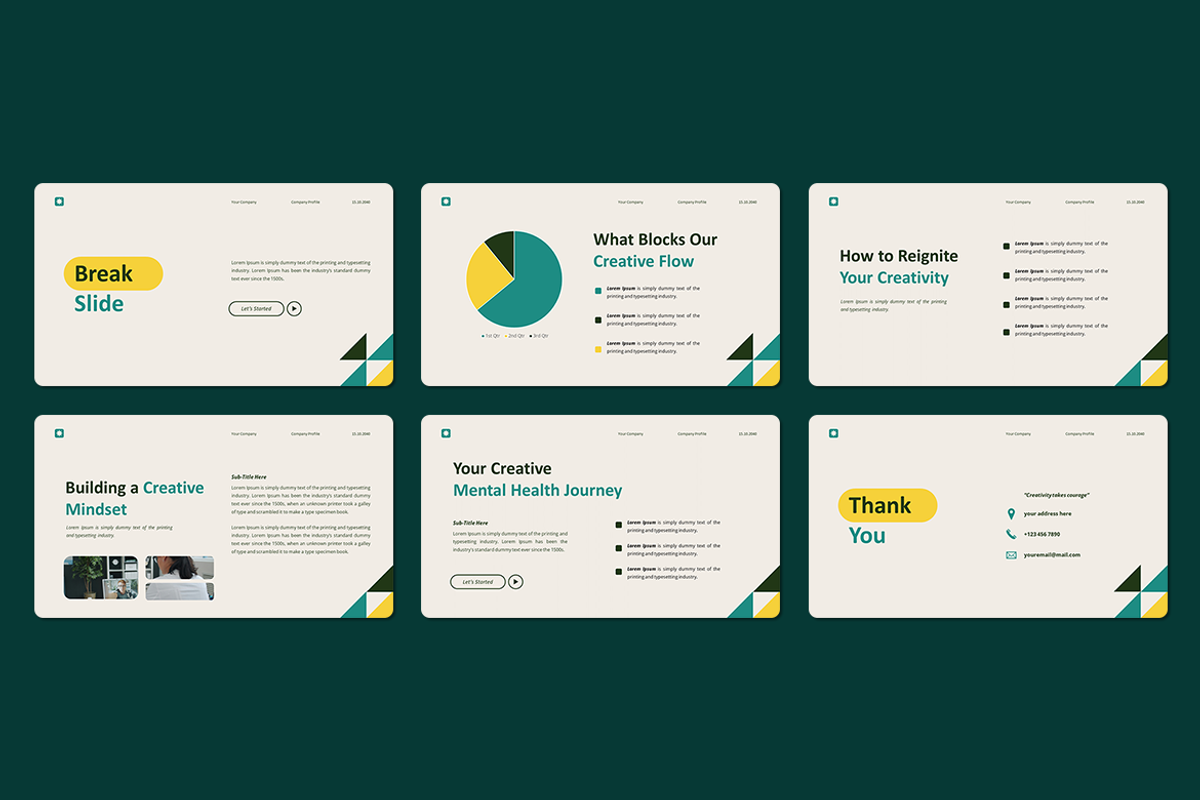 Creative Mental Health - PowerPoint, a Presentation Template by Iqsiart Studio (Photo 3 of 3)