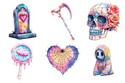 Pastel Goth Halloween Clipart, an Illustration by Daily.Designs (Thumbnail 2 of 3)
