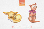 Watercolor Cute Kit, an Animal Illustration by Chelovector (Thumbnail 2 of 6)