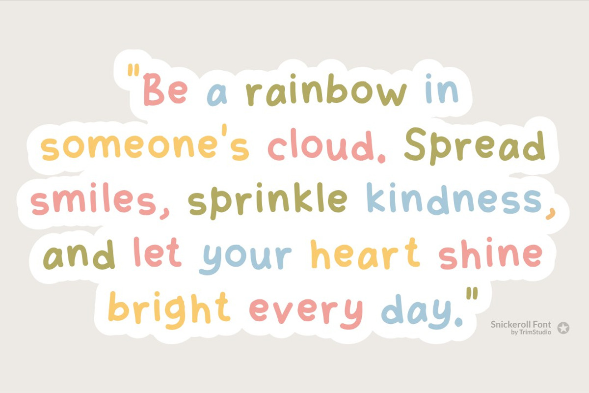 Snickeroll - Playful Sticker Font, a Handwritten Font by TrimStudio (Photo 3 of 8)