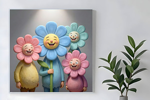 Happy Flower Family, a Person Illustration by Sharon Schwalbe