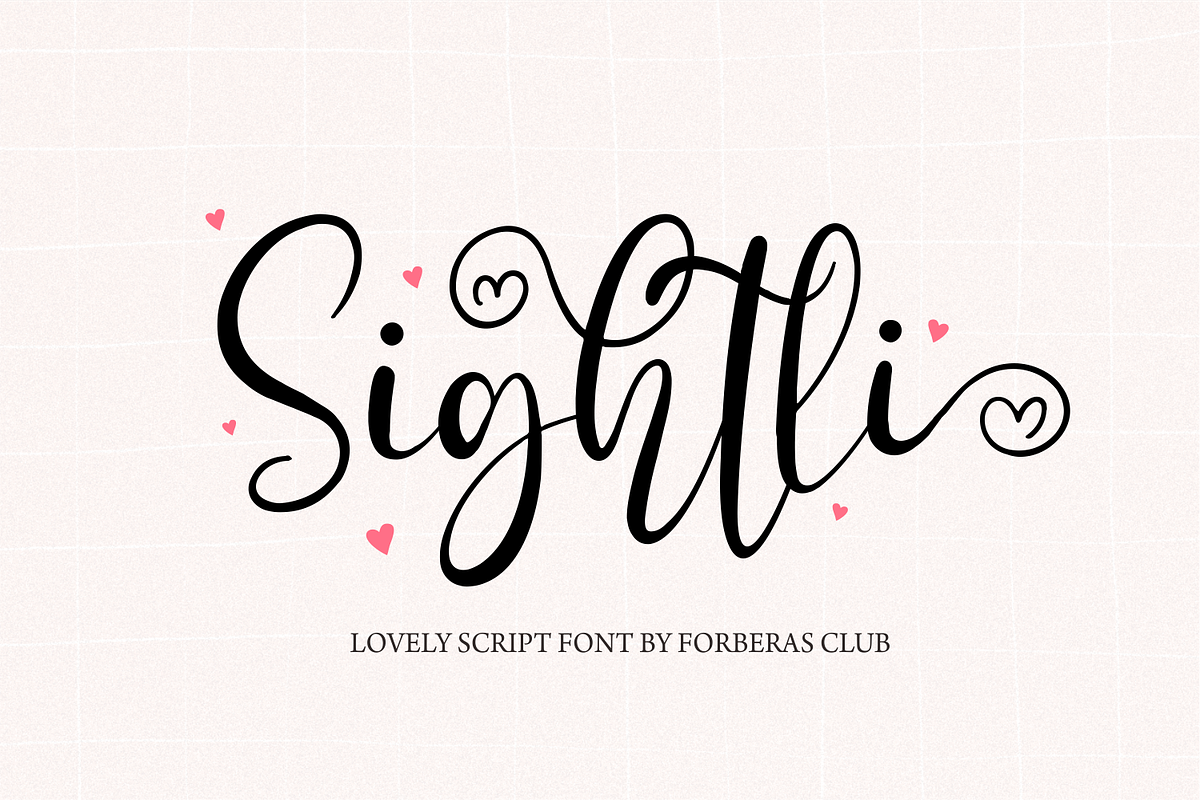 Sightli | Script Handwritten Font, a Script Font by Forberas Club (Photo 3 of 11)