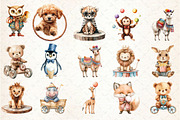 Watercolor Cute Baby Circus Animals, an Illustration by Rose Art (Thumbnail 2 of 7)