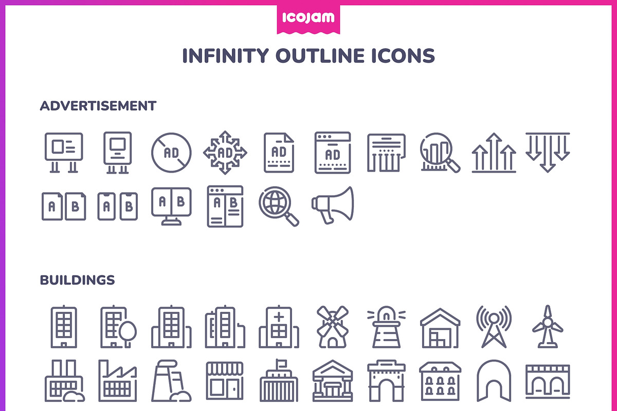 2100+ Infinity Outline icons, an Outline Icon by Icojam store (Photo 6 of 12)