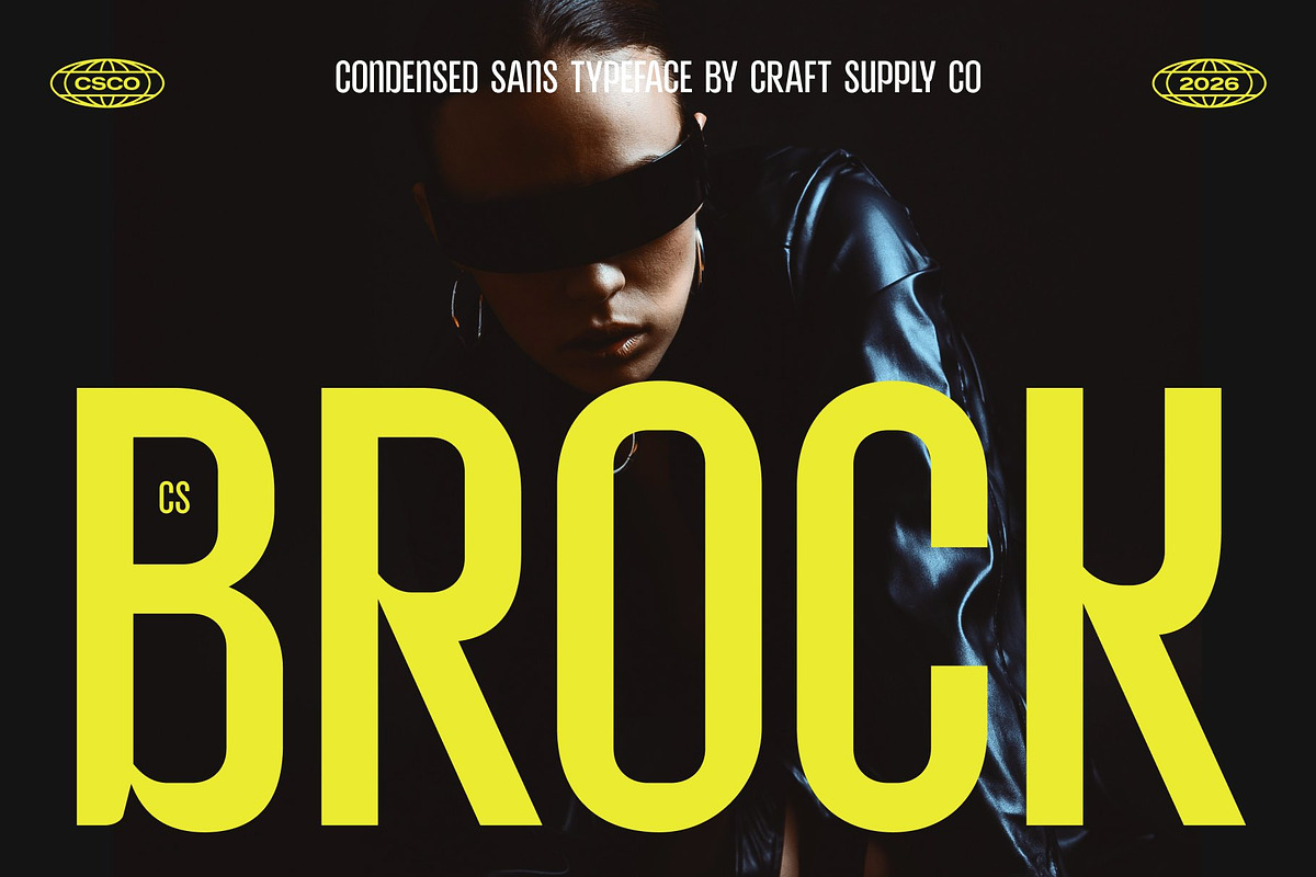 CS Brock – Condensed Font, a Sans Serif Font by Craft Supply Co. (Photo 1 of 8)
