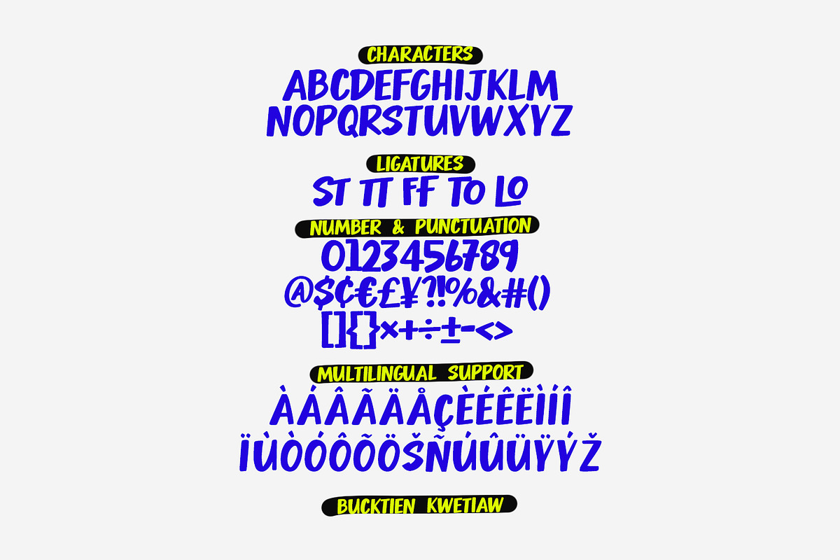 Bucktien Kwetiaw Playful Bold Font, a Handwritten Font by Maulana Creative (Photo 6 of 7)