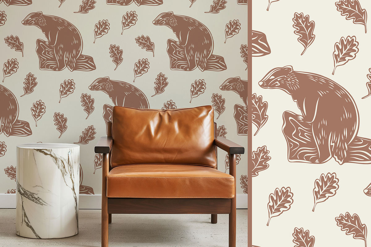 Linocut Animals rustic patterns, an Animal Illustration by Carpet Tapete Pretzel (Photo 17 of 17)