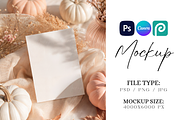 Pink Fall 5x7 Card Mockup, an Advertising Mockup by TatiMockup (Thumbnail 1 of 3)