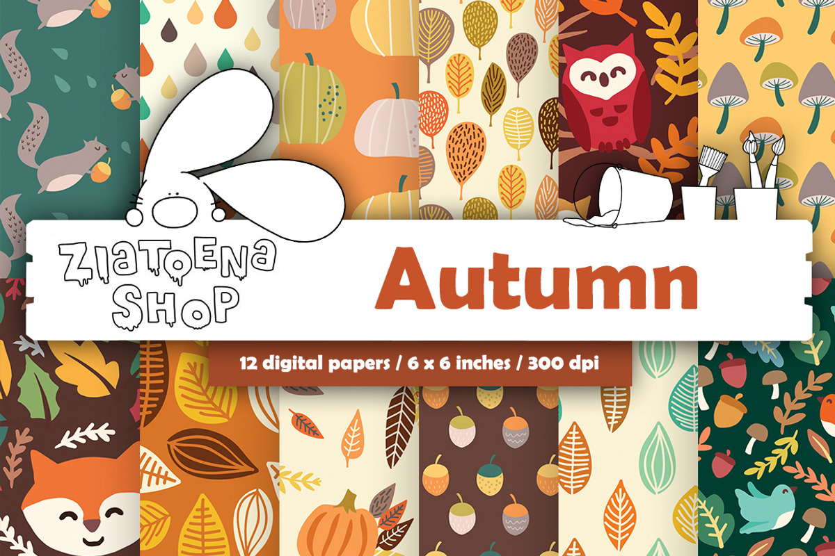 Autumn Paper pack, a Pattern Graphic by Zlatoena Clipart (Photo 1 of 4)