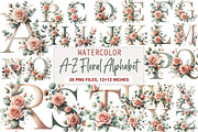 A-Z Floral Alphabet Clipart, an Illustration by DreamArtGraphic (Thumbnail 1 of 5)
