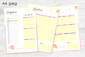 Digital Planner Templates, a Stationery Template by kh_cat