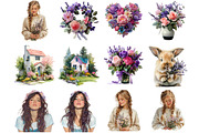 Springtime Serenity Clipart, an Illustration by DreamArtGraphic (Thumbnail 2 of 4)