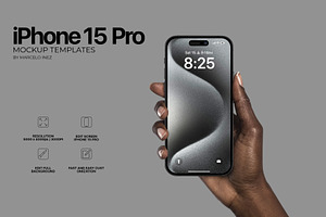 iPhone 15 Pro in Hand Mockup