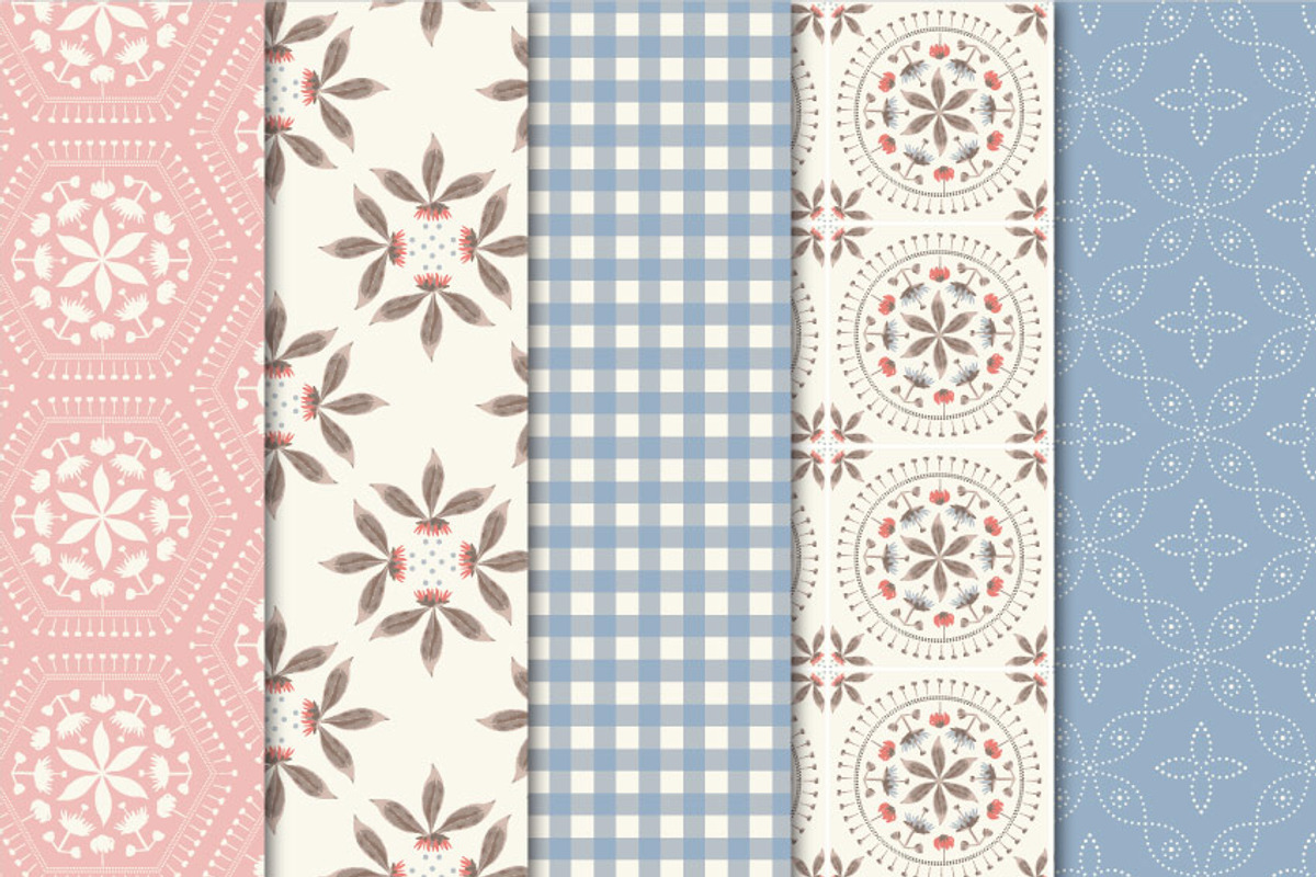 Digital Paper Floral Kaleidoscope preview 3