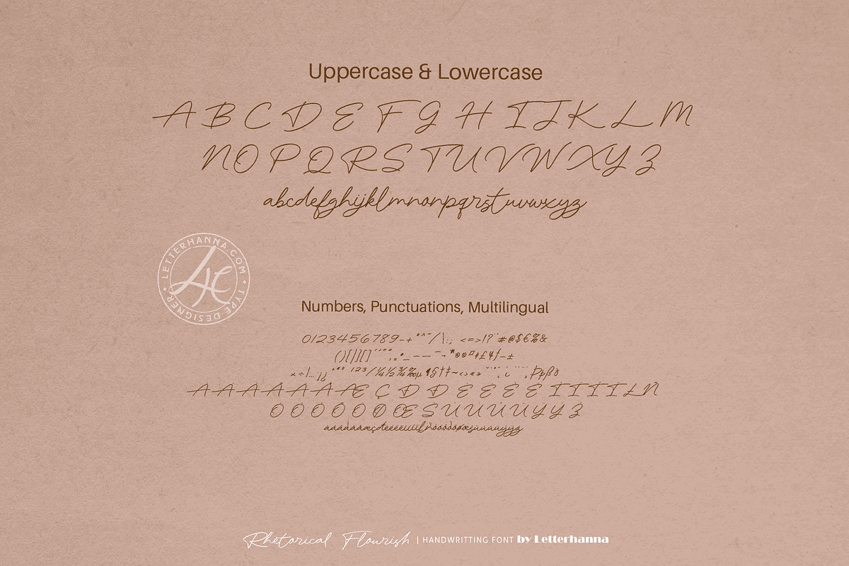 Rhetorical Flourish Font, a Handwritten Font by Letterhanna Studio (Photo 9 of 9)