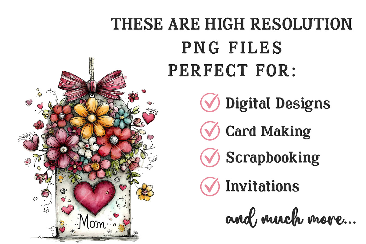 Whimsical Mother's Day Clipart, an Illustration by OK Design (Photo 4 of 6)
