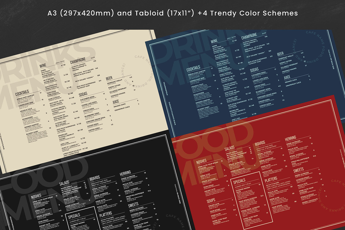 Landscape Restaurant Menu Template, a Flyer Template by BrandPacks (Photo 3 of 4)