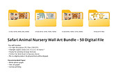 Safari Animal Nursery Wall Art Set, a Poster Template by Pixeness Studio (Thumbnail 4 of 6)