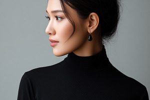 Elegant Asian woman in black, a Person Photo by MistyDay