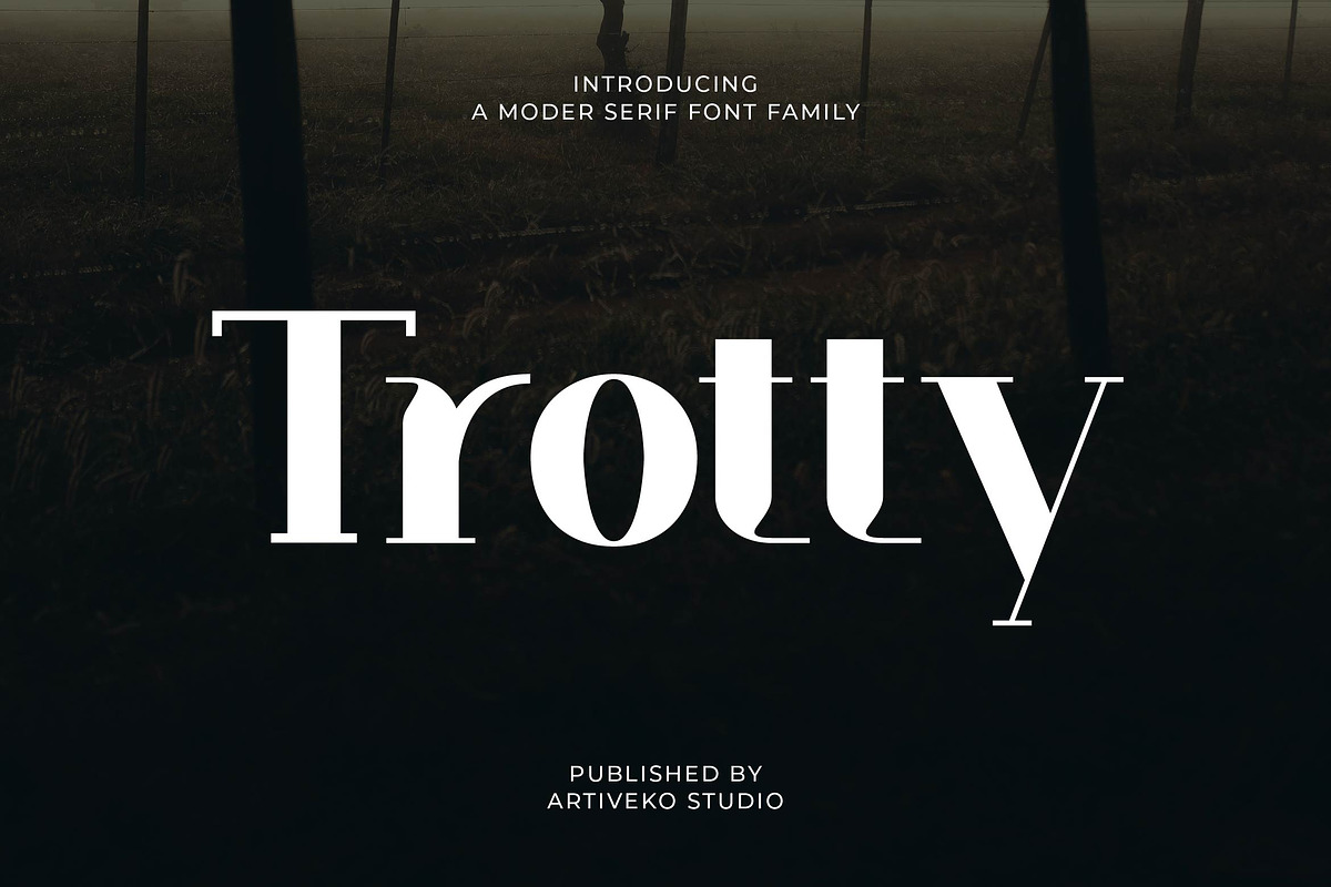 Trotty Elegant Serif Font Family, a Serif Font by Artiveko (Photo 1 of 8)