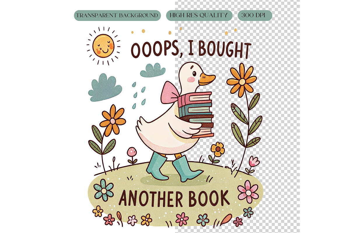 Oops I Bought Another Book PNG, an Illustration by TatiMockup (Photo 3 of 6)