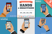Hands with Smartphones, Calculator, an Education Illustration by TAlex (Thumbnail 1 of 7)