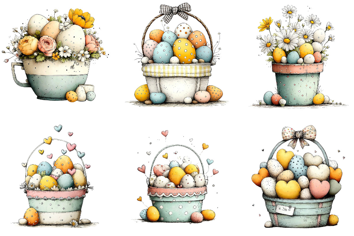Funny Easter Basket Clipart, an Illustration by Sublimation Artist (Photo 4 of 7)