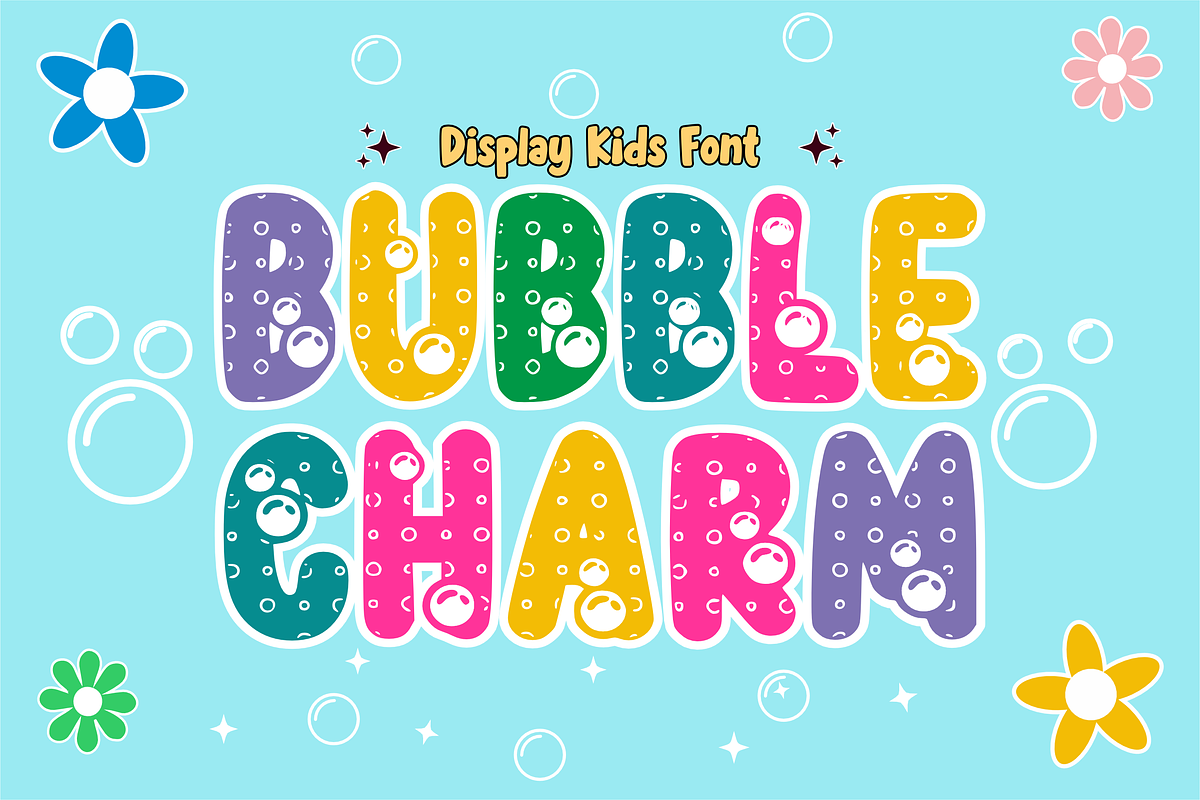 Bubble Charm - Bubble Font Types, a Font by KiddoGlyphs Studio (Photo 1 of 3)