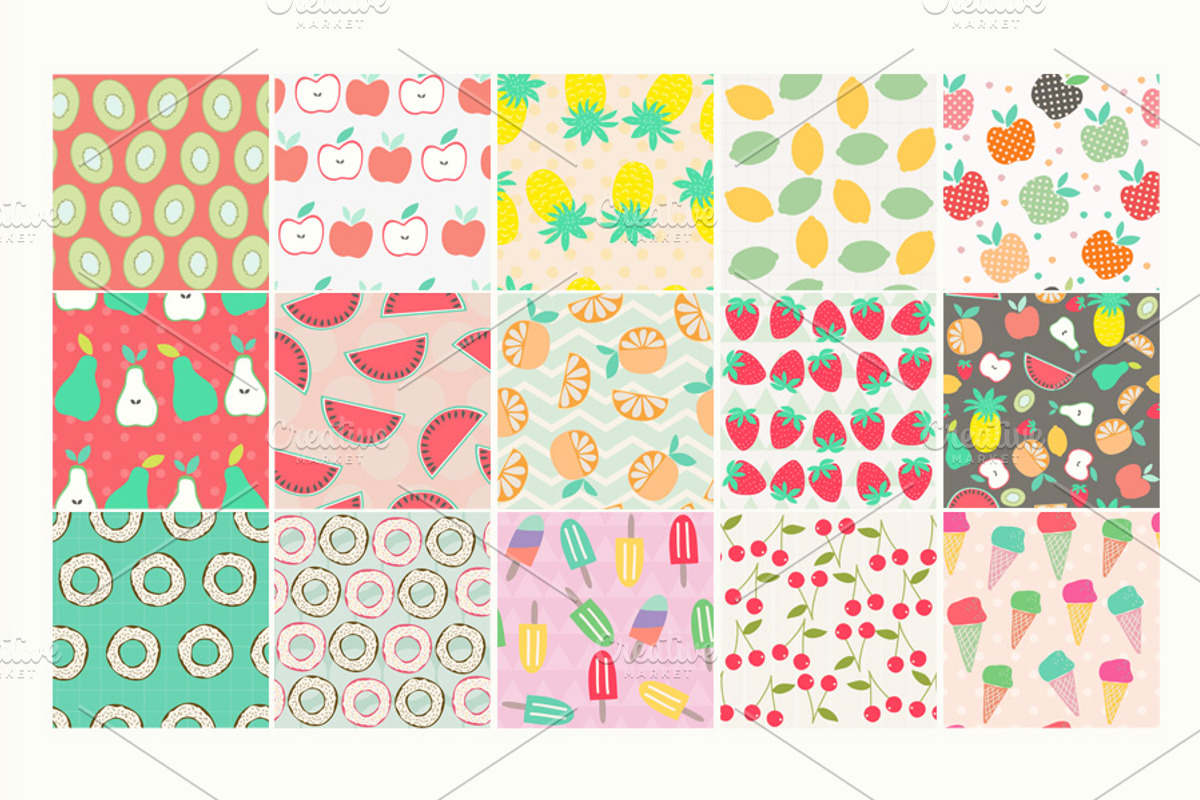 Food and Drink Seamless Patterns, a Pattern Graphic by 7th Avenue Designs