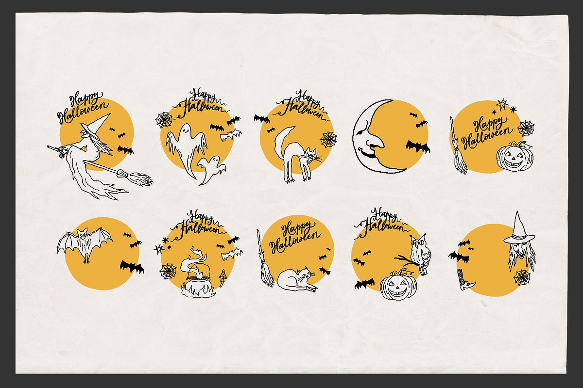 Vintage Hand Drawn Halloween, a Decorative Illustration by Barkova Nadya (Photo 4 of 6)