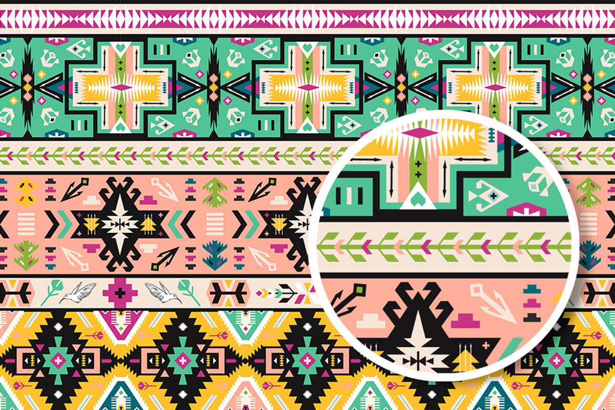 Geometric Boho Aztec Patterns, a Pattern Graphic by tomuato (Photo 3 of 4)