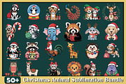 Christmas Animal Sublomation Bundle, an Animal Illustration by protabsorkar11 (Thumbnail 1 of 9)