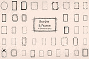 Hand Drawn Border & Frame PNG Bundle, an Object Graphic by Shahjahangdb1 (Thumbnail 1 of 3)