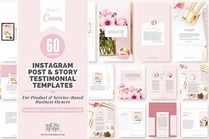 60 Instagram Post + Story Canva Temp
