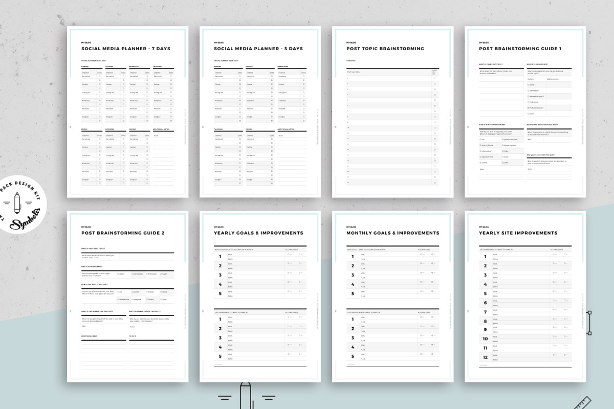 Ultimate Blog Planner Kit, a Stationery Template by Egotype (Photo 10 of 12)