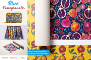 Blue Pomegranates Patterns, a Pattern Graphic by Ninterints (Thumbnail 1 of 19)