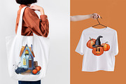 Watercolor Halloween illustrations, a Seasonal Illustration by DamriNa art (Thumbnail 5 of 6)