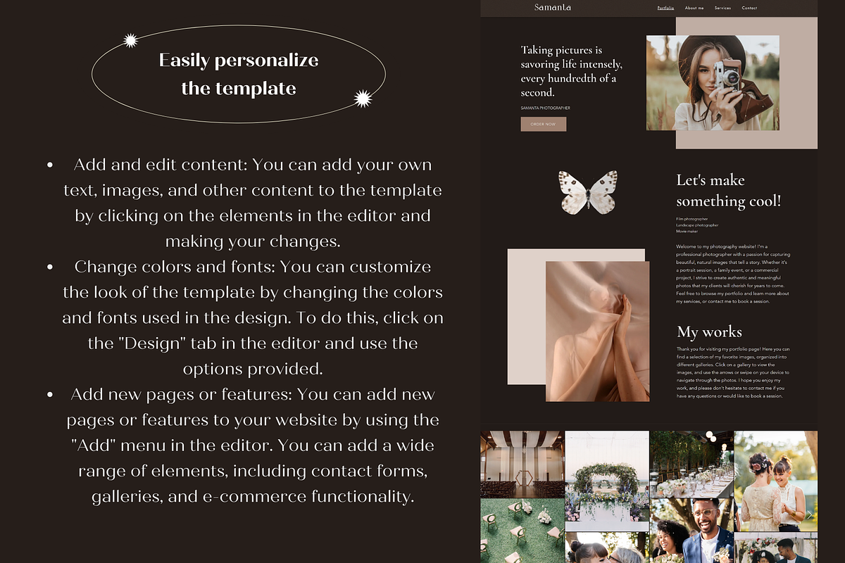 Wix Website Template Photographer, a Wix Template by Wixify Studio (Photo 4 of 12)