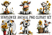 Sunflower Animal PNG Clipart Set, a Seasonal Illustration by OK Design (Thumbnail 2 of 6)