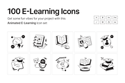 Animated E Learning Icons, a Solid Icon by Prosymbols (Thumbnail 1 of 7)