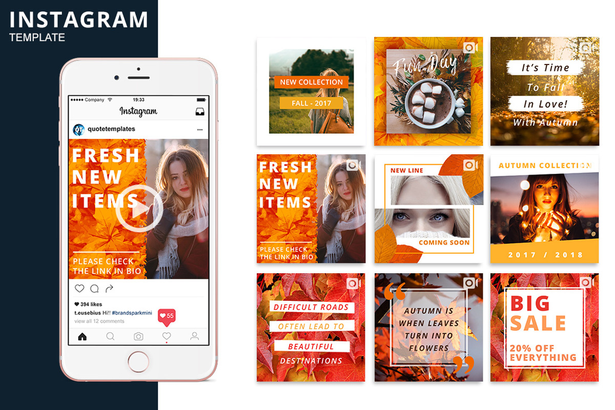 Autumn Instagram Animated Template, a Social Media Template by Brandspark Mini (Photo 1 of 2)