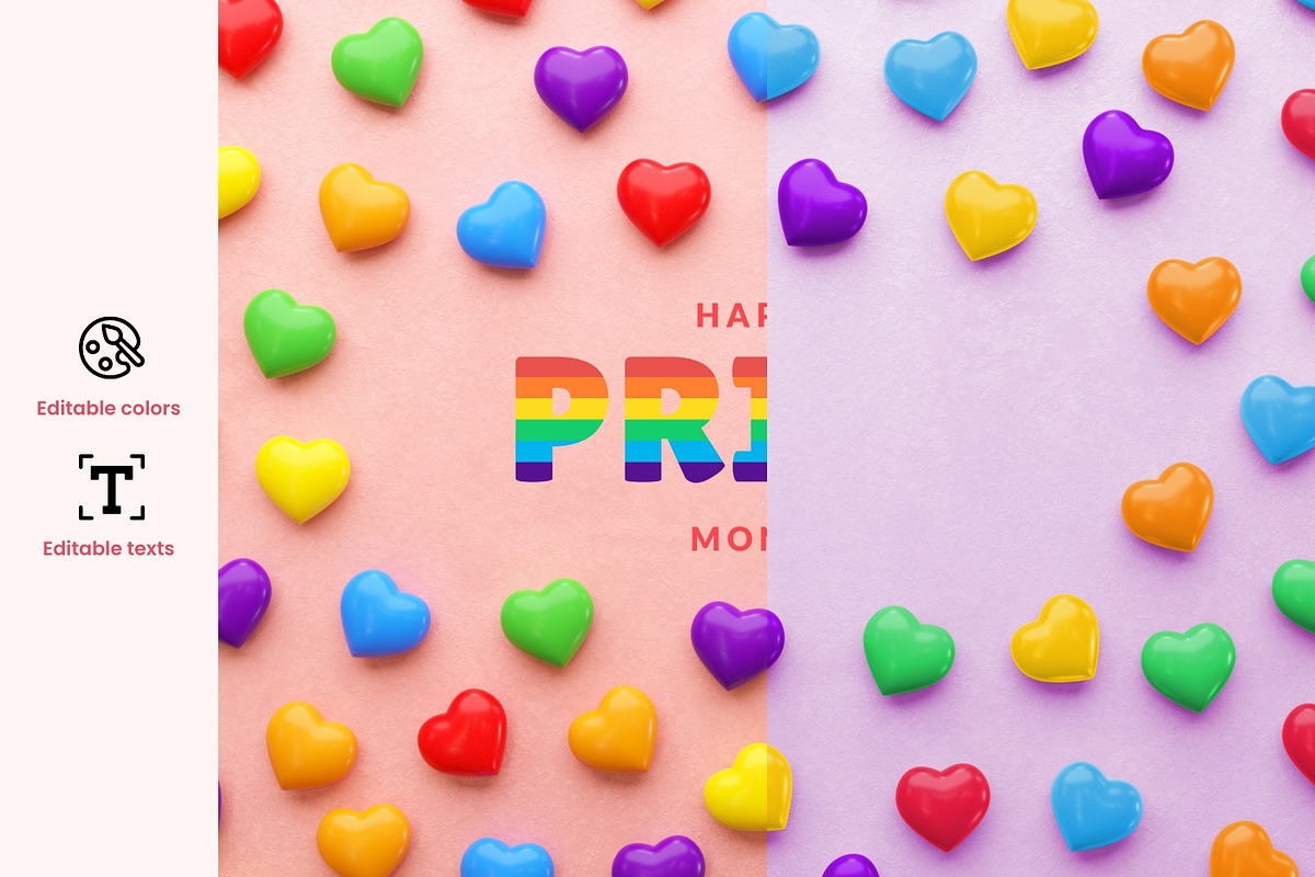 Pride Hearts Flyer Background, a Background Graphic by TandemStock (Photo 2 of 3)