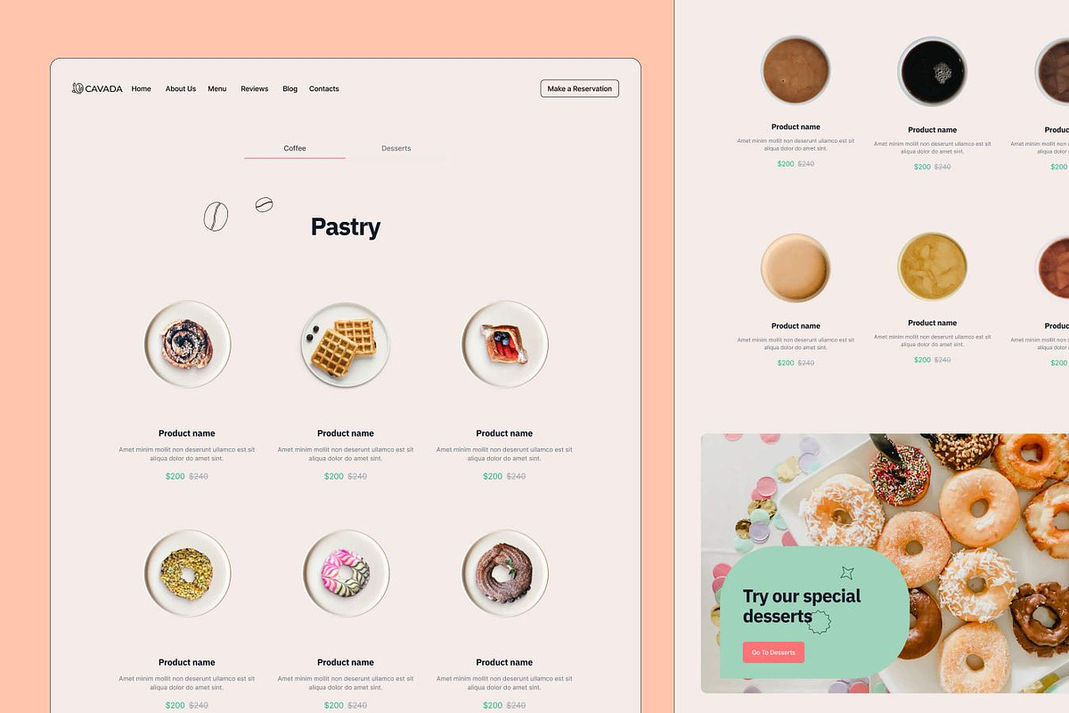 Cavada - Coffee & Bakery Template, a Websites & App Template by EGO Creative Innovations (Photo 5 of 6)