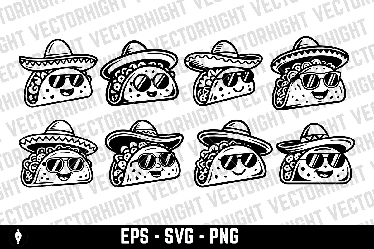Cartoon mascot of a taco, a Food Illustration by Vectorhight (Photo 1 of 5)
