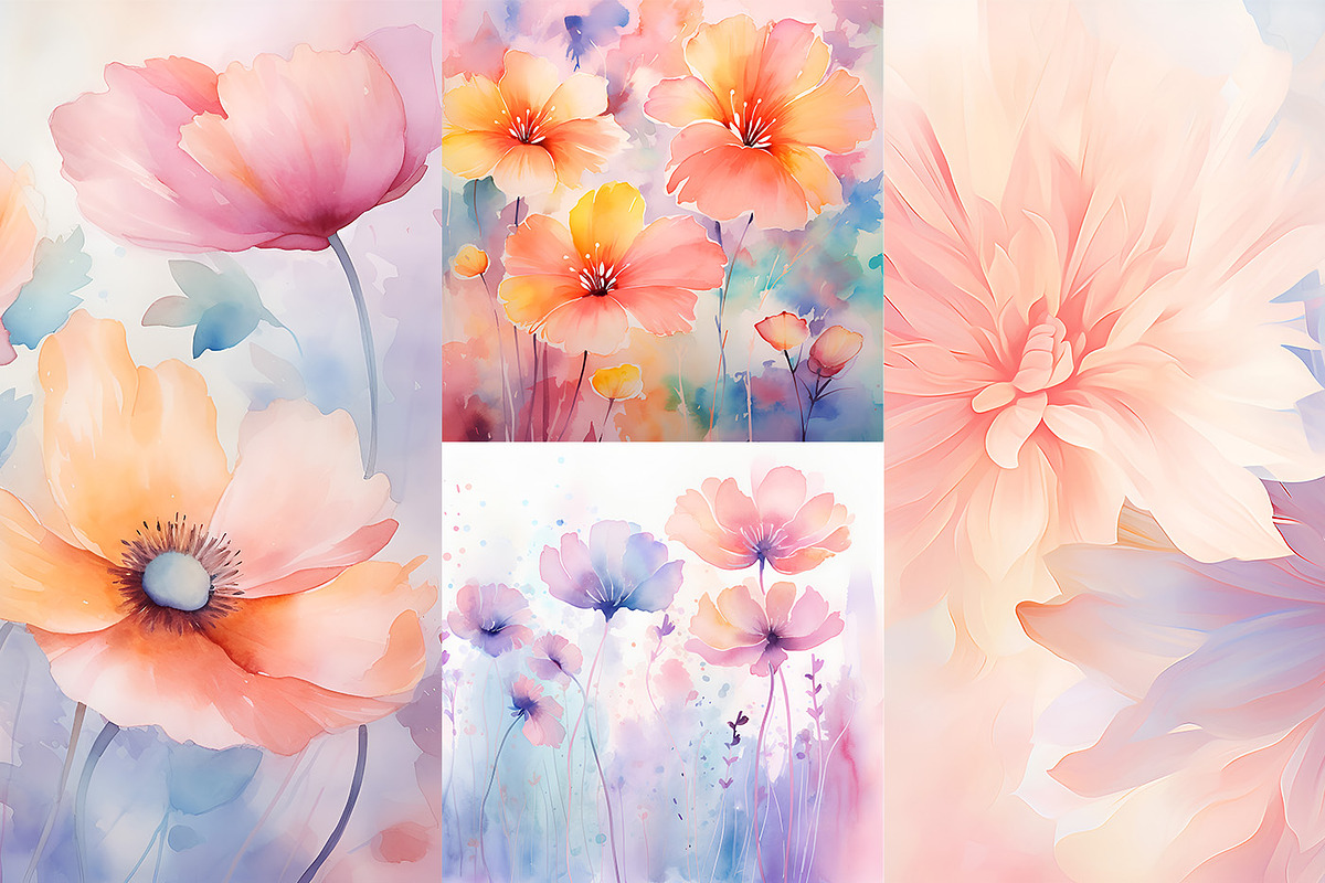 Watercolor Backgrounds. Pastel color, a Background Graphic by MuzaArtStudio (Photo 3 of 6)