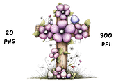 Whimsical Easter Cross Floral Spring, a Seasonal Illustration by GiraffeCreative (Thumbnail 10 of 20)
