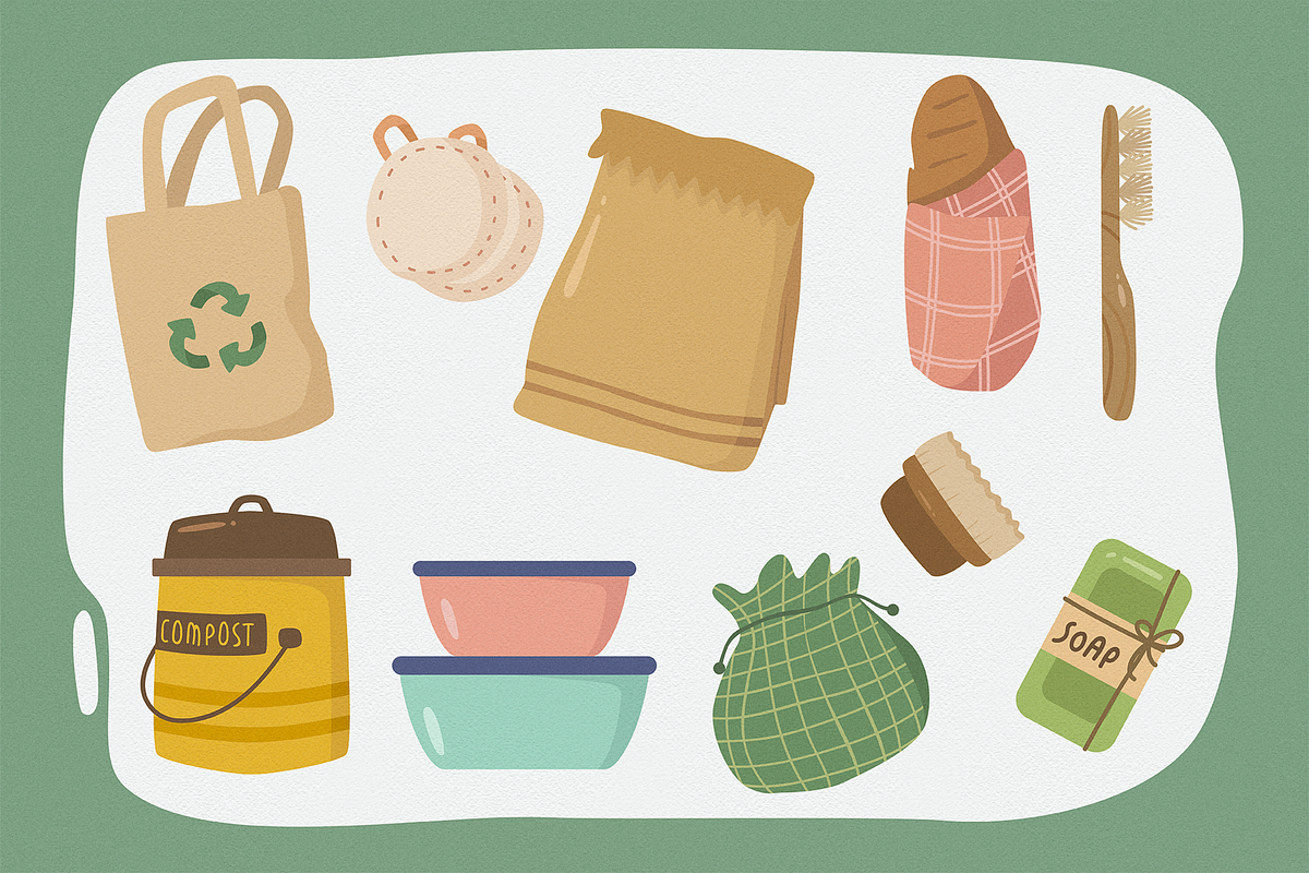 Zero Waste Vector Clipart Pack, an Illustration by Telllu & Friends (Photo 2 of 5)